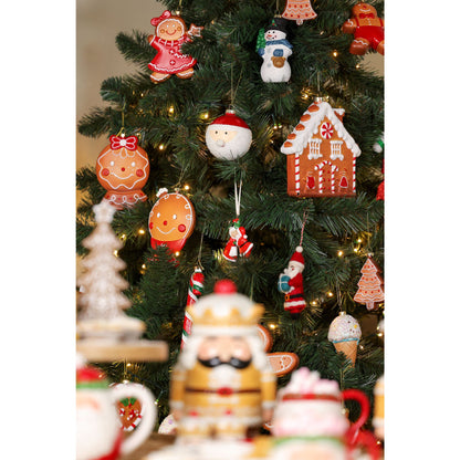 Glass Santa Hanging Christmas Bauble Decoration
